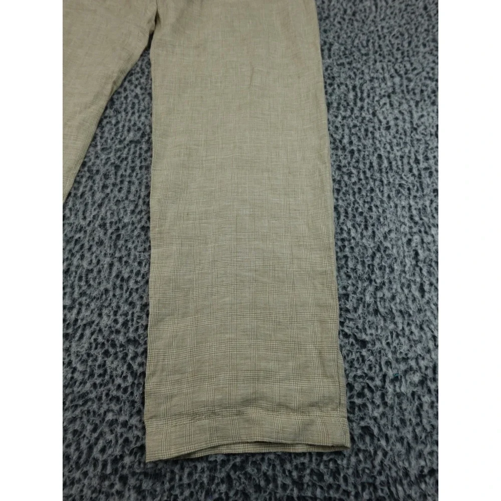 J.Crew Mens 33x32 Classic Fit Linen Trouser Beige Glen Check Plaid Pants 2024 - Picture 4 of 16